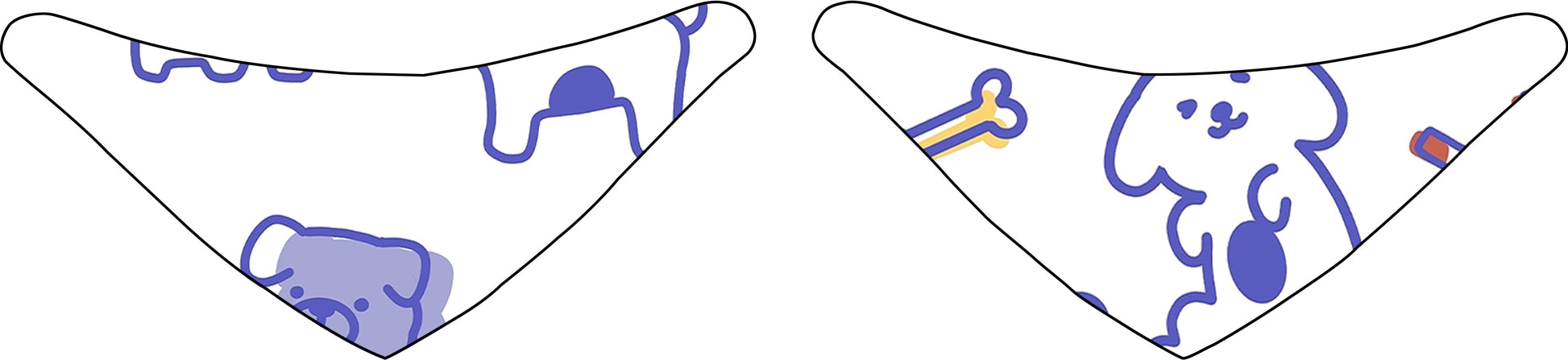 KFX-8435517 Reversible Polyester Pet Bandana in Various Patterns - Sizes S, M, L