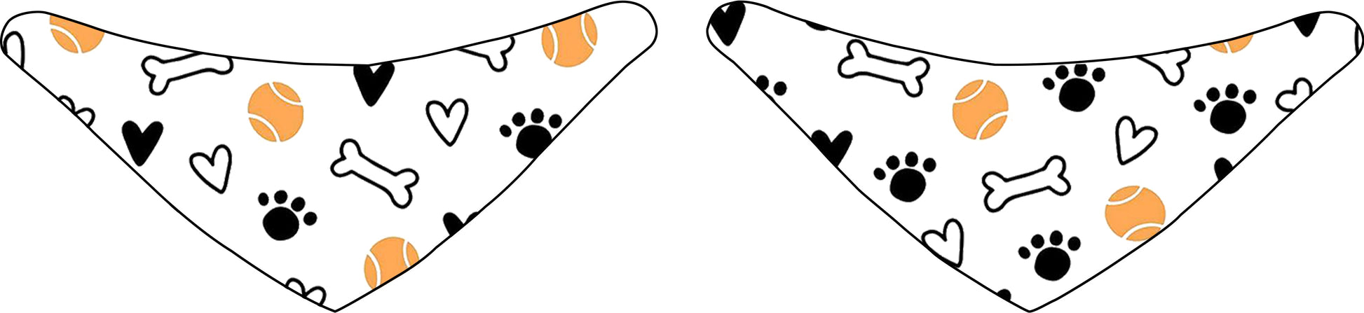 KFX-8435517 Reversible Polyester Pet Bandana in Various Patterns - Sizes S, M, L