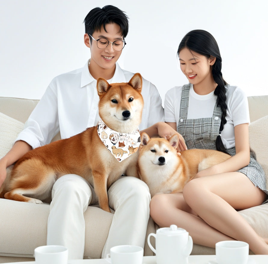 KFX-8435517 Reversible Polyester Pet Bandana in Various Patterns - Sizes S, M, L