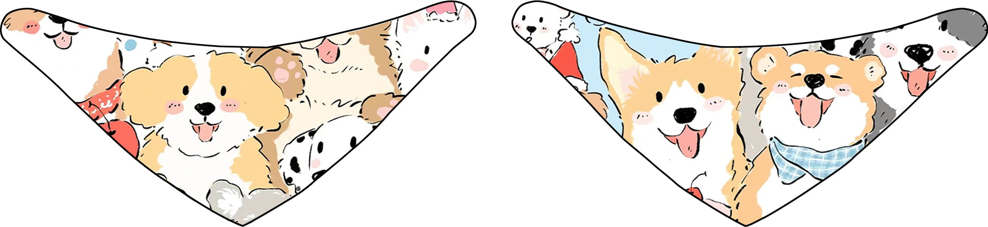 KFX-8435517 Reversible Polyester Pet Bandana in Various Patterns - Sizes S, M, L