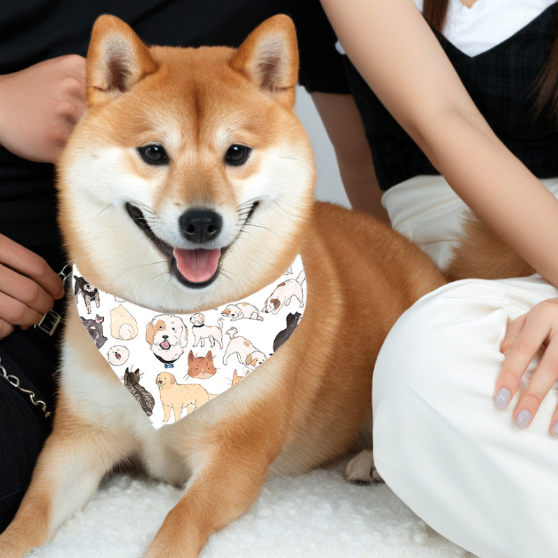 KFX-8435517 Reversible Polyester Pet Bandana in Various Patterns - Sizes S, M, L