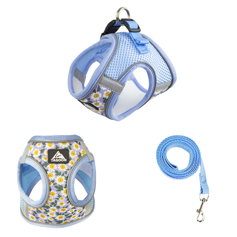 KFX-8437181 Breathable Dog and Cat Rope Leash with Anti-Breaking Chest Strap