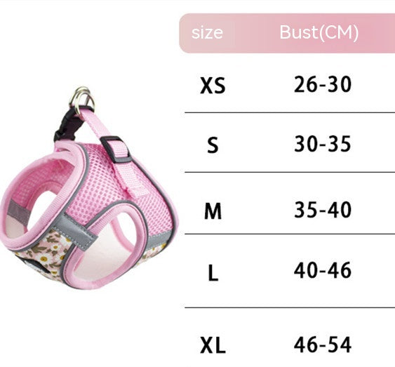 KFX-8437181 Breathable Dog and Cat Rope Leash with Anti-Breaking Chest Strap