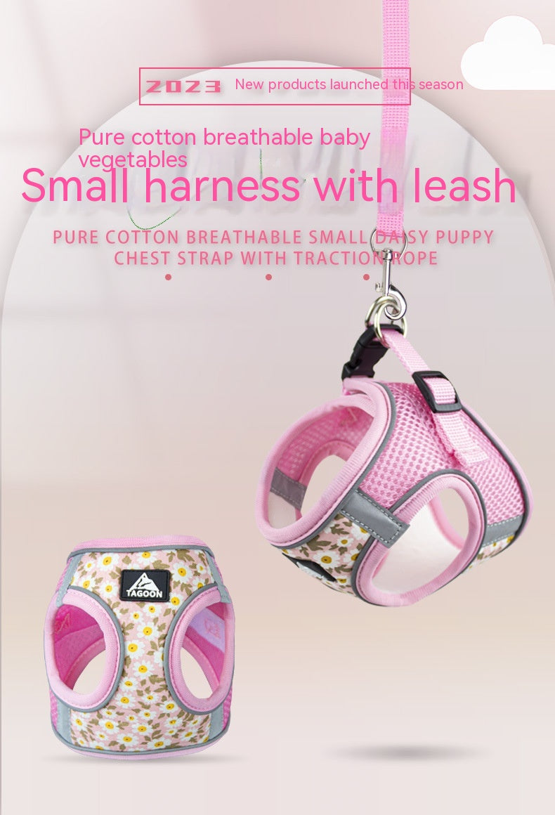 KFX-8437181 Breathable Dog and Cat Rope Leash with Anti-Breaking Chest Strap