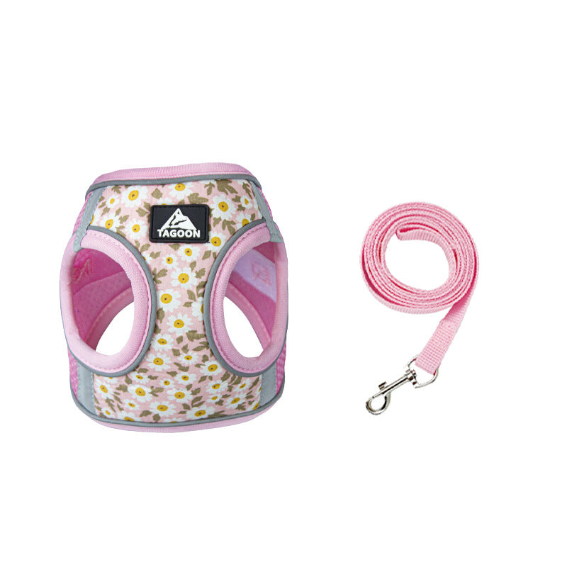 KFX-8437181 Breathable Dog and Cat Rope Leash with Anti-Breaking Chest Strap