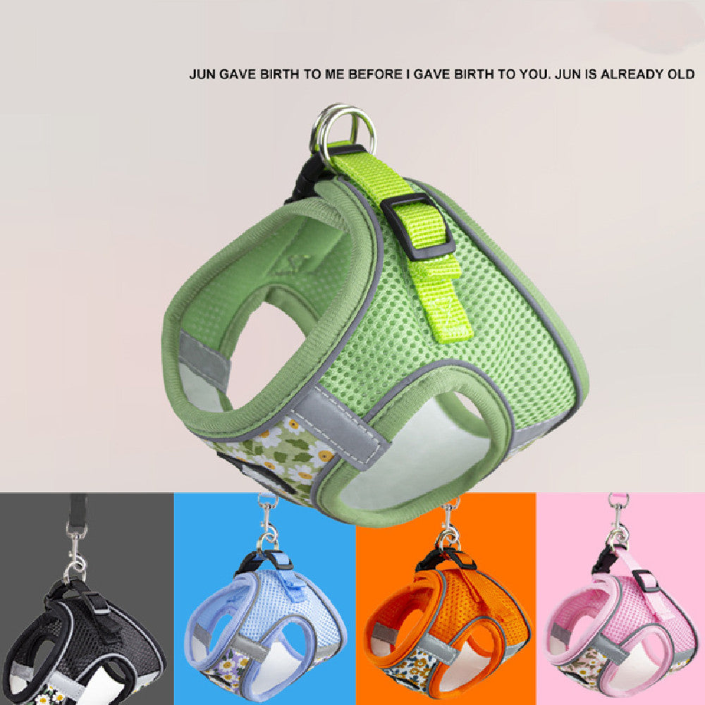 KFX-8437181 Breathable Dog and Cat Rope Leash with Anti-Breaking Chest Strap