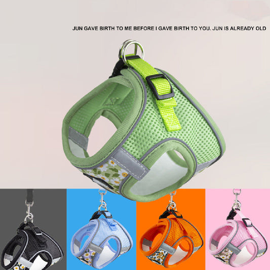 KFX-8437181 Breathable Dog and Cat Rope Leash with Anti-Breaking Chest Strap