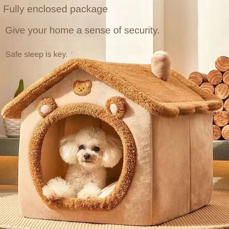 KFX-8437949 Universal Small Dog and Cat Nest House - Warm, Washable, Soft Pet Bed for Winter