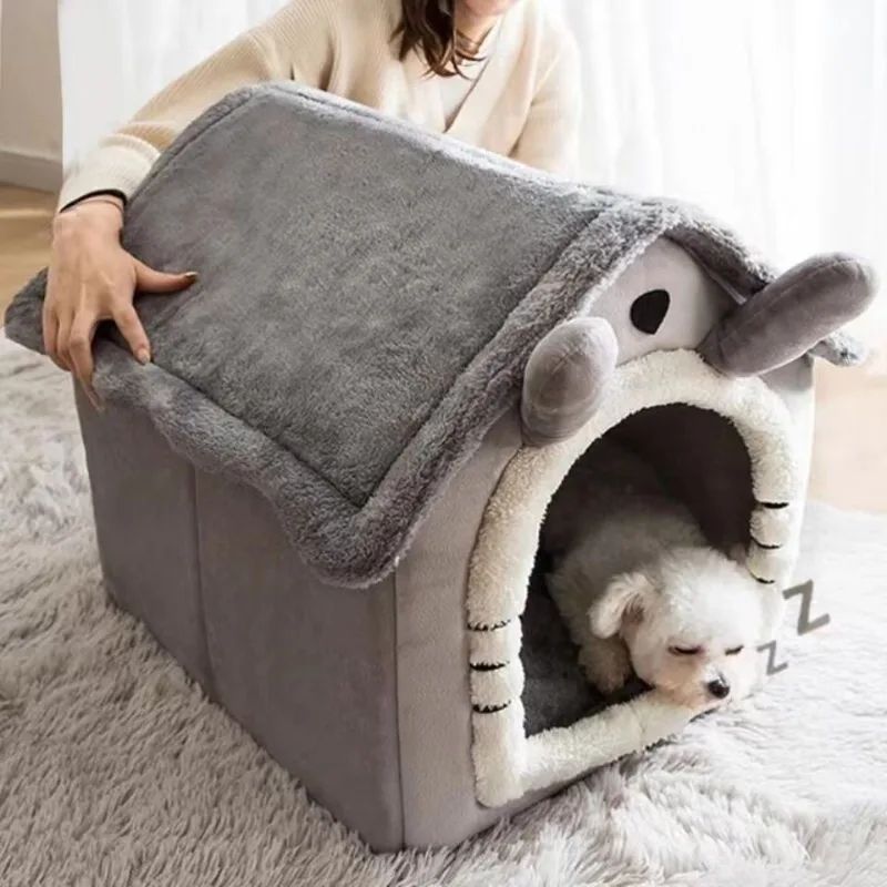 KFX-8437949 Universal Small Dog and Cat Nest House - Warm, Washable, Soft Pet Bed for Winter