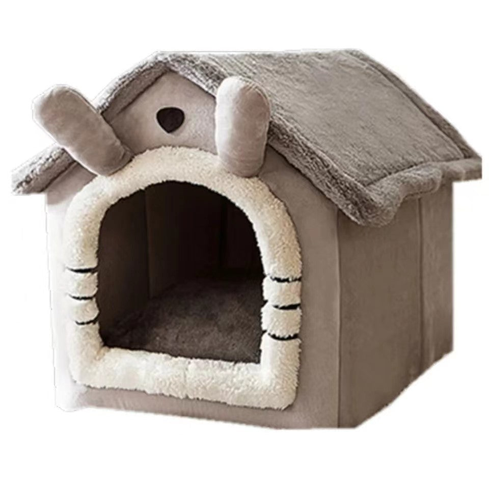KFX-8437949 Universal Small Dog and Cat Nest House - Warm, Washable, Soft Pet Bed for Winter