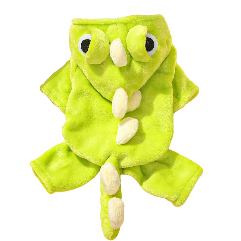 KFX-8438461 Dinosaur Costume Fleece Coat for Small Dogs and Cats - Cute, Cozy, and Easy to Wear