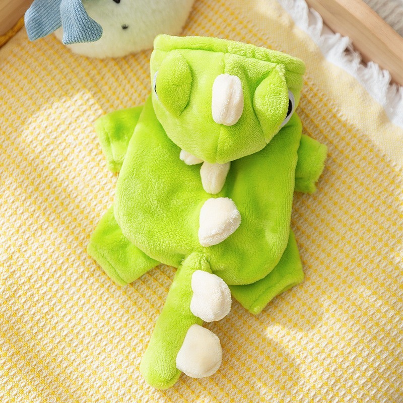 KFX-8438461 Dinosaur Costume Fleece Coat for Small Dogs and Cats - Cute, Cozy, and Easy to Wear