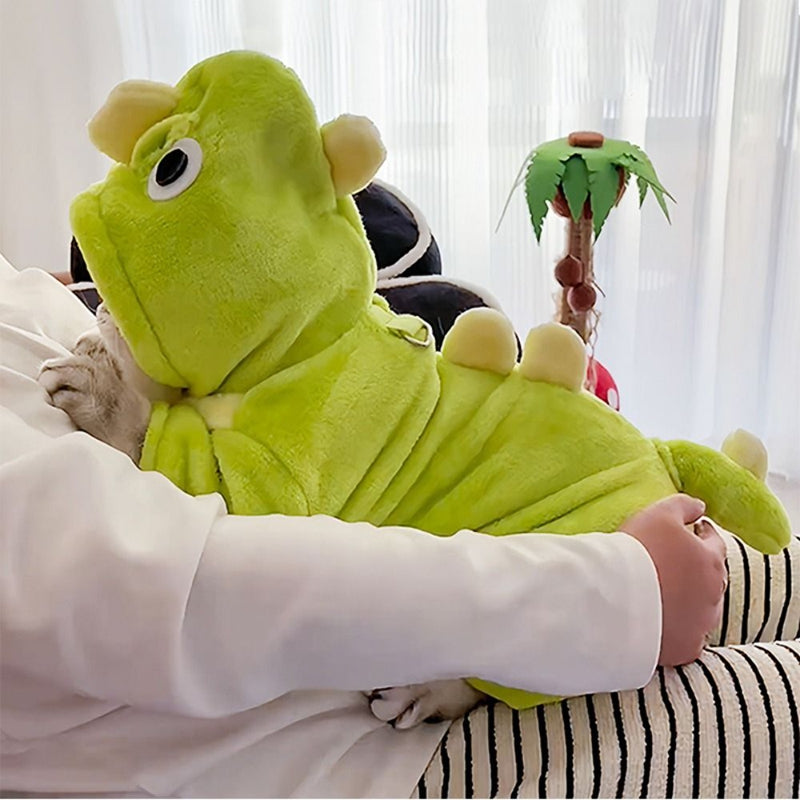 KFX-8438461 Dinosaur Costume Fleece Coat for Small Dogs and Cats - Cute, Cozy, and Easy to Wear