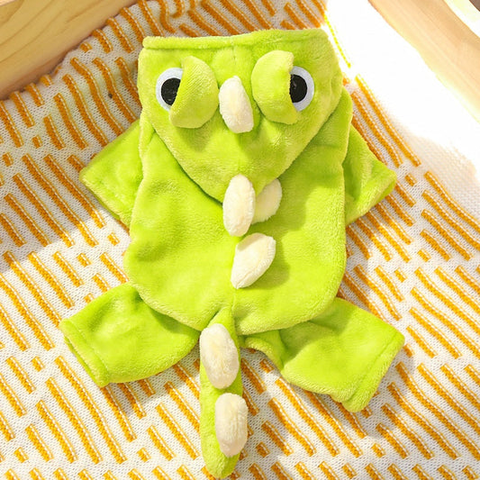 KFX-8438461 Dinosaur Costume Fleece Coat for Small Dogs and Cats - Cute, Cozy, and Easy to Wear