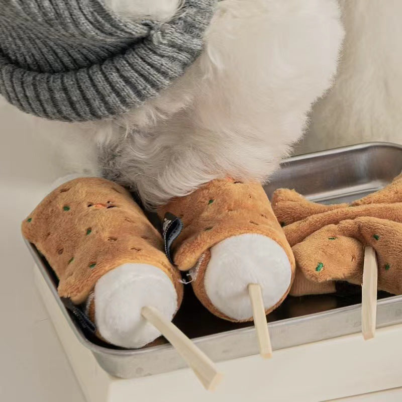 KFX-8438717 Plush Pet Dog Rice Cake Sound Toy for Engaging Playtime