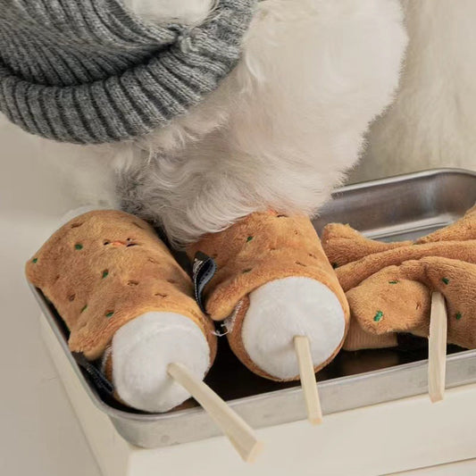 KFX-8438717 Plush Pet Dog Rice Cake Sound Toy for Engaging Playtime