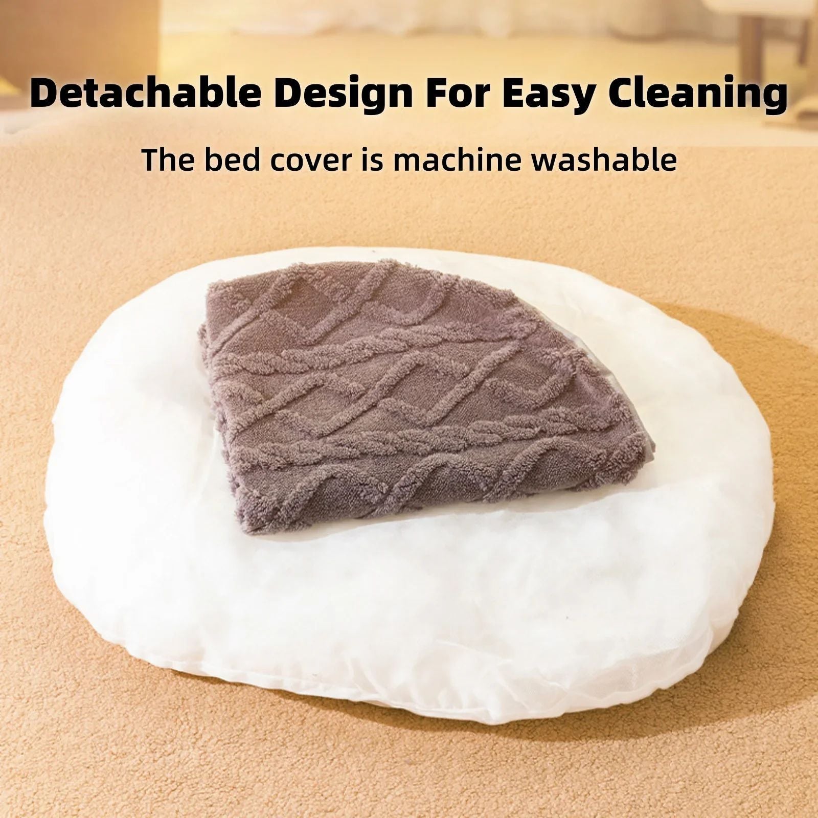 KFX-8439741 Cozy Non-Slip Dog Bed for All Sizes - Breathable Soft Mat for Pets