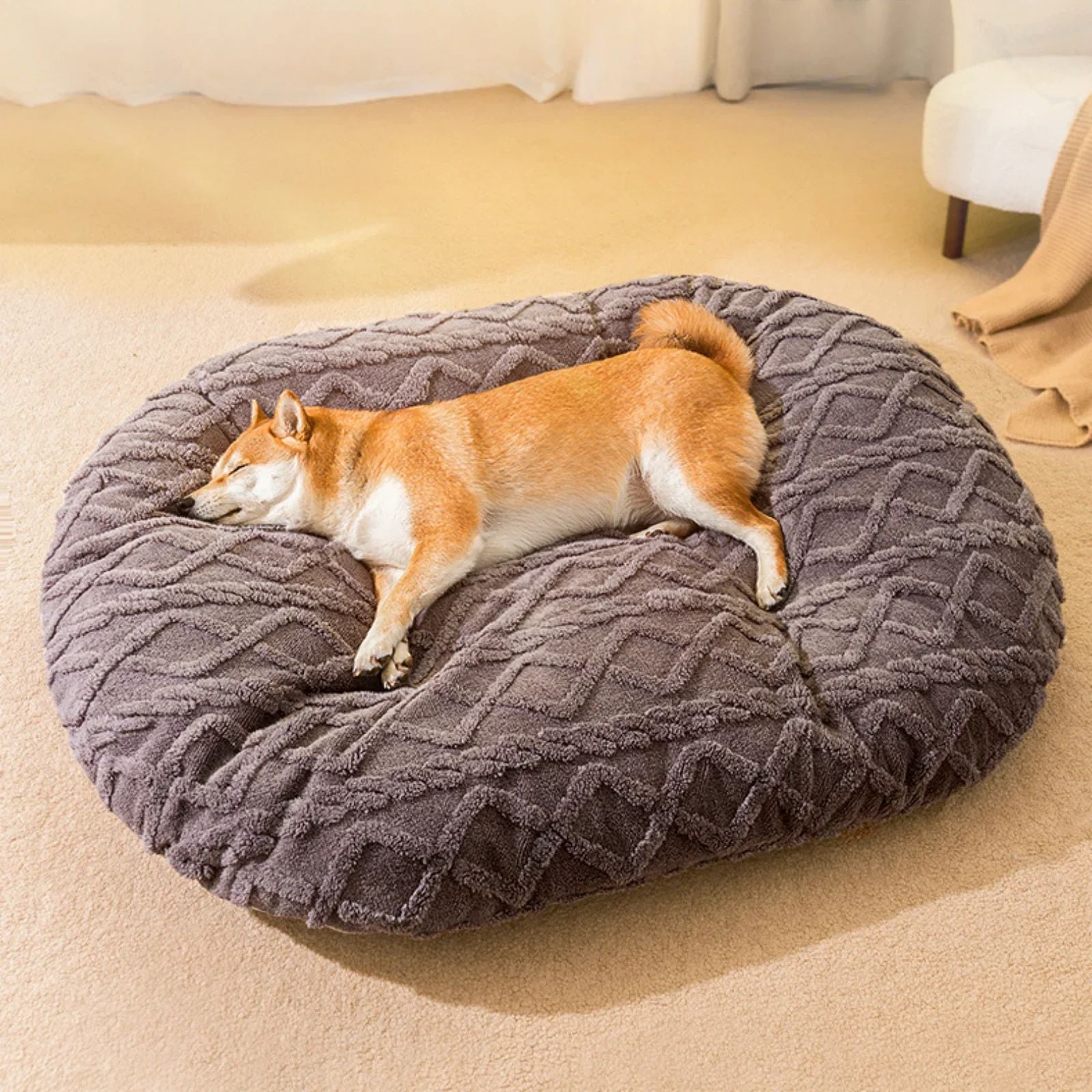 KFX-8439741 Cozy Non-Slip Dog Bed for All Sizes - Breathable Soft Mat for Pets