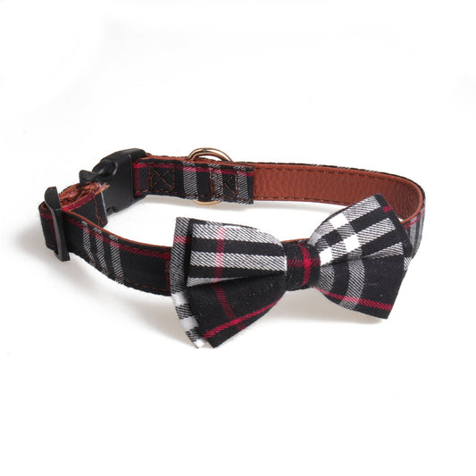 KFX-8439869 Plaid Bow Collar for Pets in Various Colors and Sizes