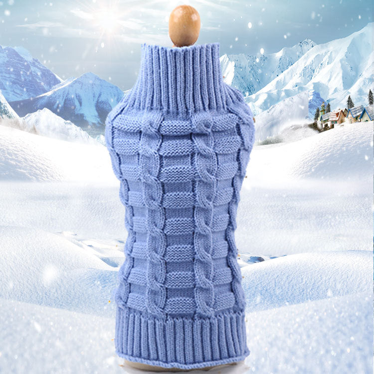 KFX-8441661 Cashmere Twisted Rope Dog Sweater - Cozy Wool Pet Apparel, Various Sizes Available