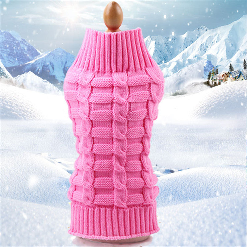 KFX-8441661 Cashmere Twisted Rope Dog Sweater - Cozy Wool Pet Apparel, Various Sizes Available
