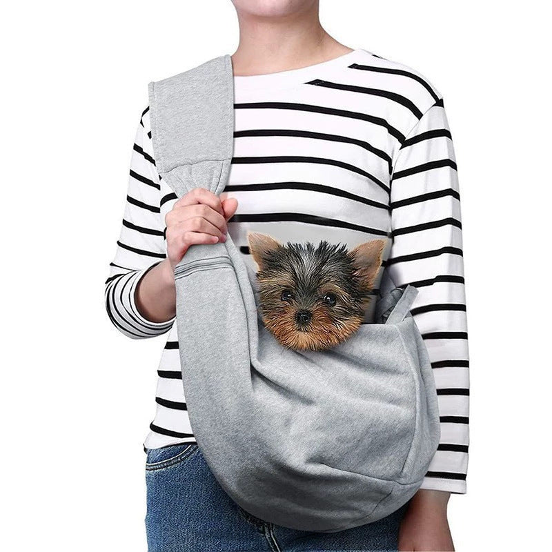 KFX-8442941 Breathable Folding Crossbody Pet Bag in Solid Color - 20L Capacity, Black or Gray