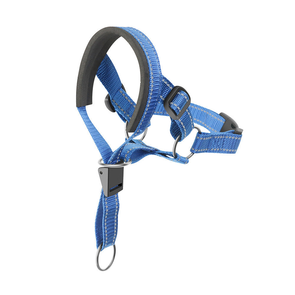 KFX-8443453 Adjustable Nylon Dog Leash with Mouth Cover in Orange, Blue, Red - Sizes S, M, L, XL