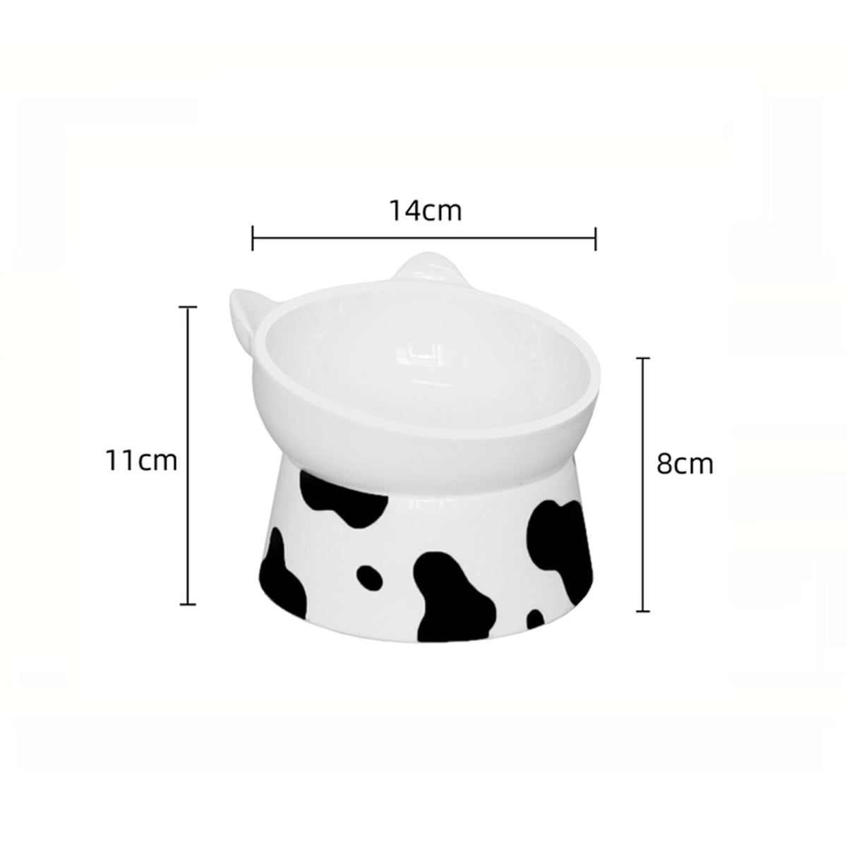 KFX-8443837 Ceramic Pet Bowl with High Foot and Oblique Mouth Design for Cervical Spine Protection