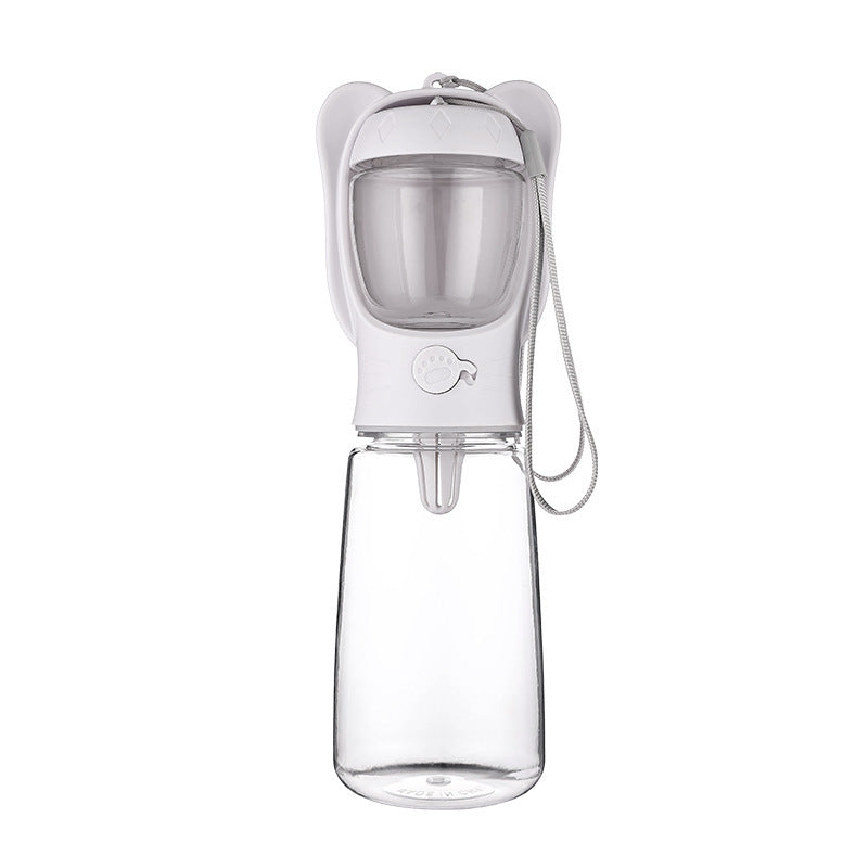 KFX-8445117 Leak-Proof 2-in-1 Dog Water Bottle with Food Container for Travel, Hiking and Outdoor Activities