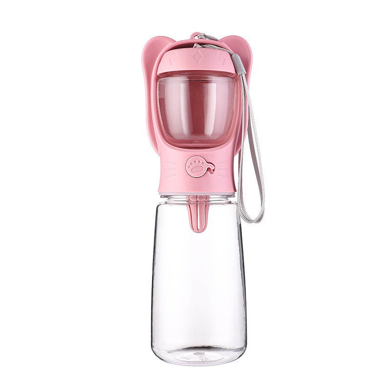 KFX-8445117 Leak-Proof 2-in-1 Dog Water Bottle with Food Container for Travel, Hiking and Outdoor Activities