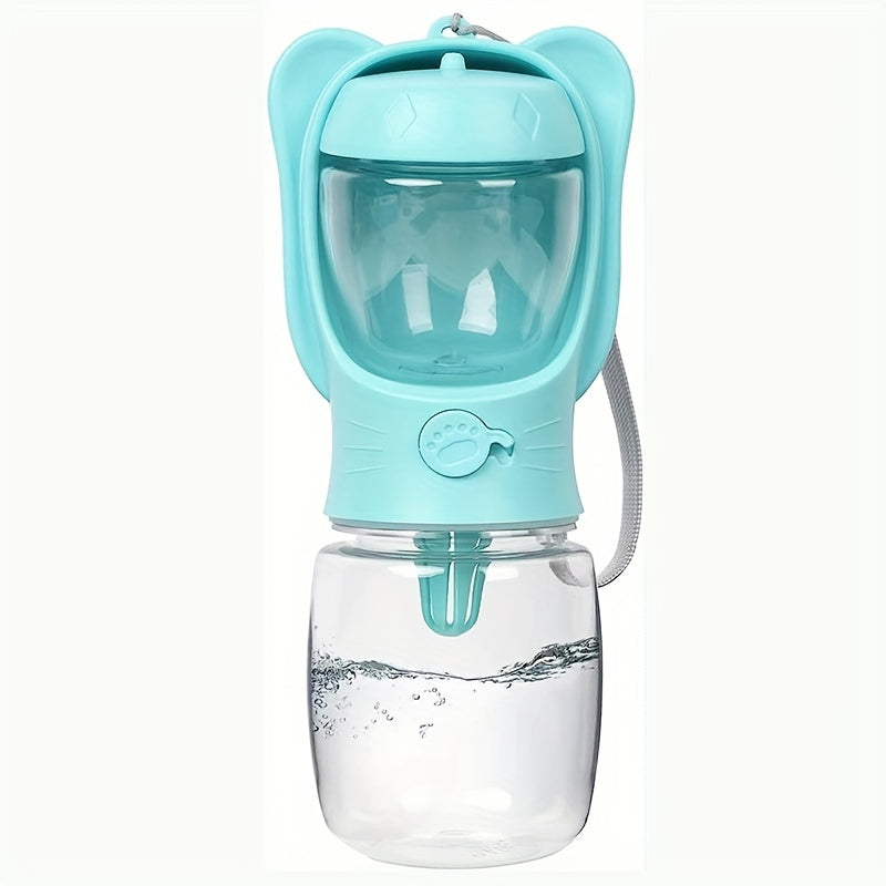 KFX-8445117 Leak-Proof 2-in-1 Dog Water Bottle with Food Container for Travel, Hiking and Outdoor Activities