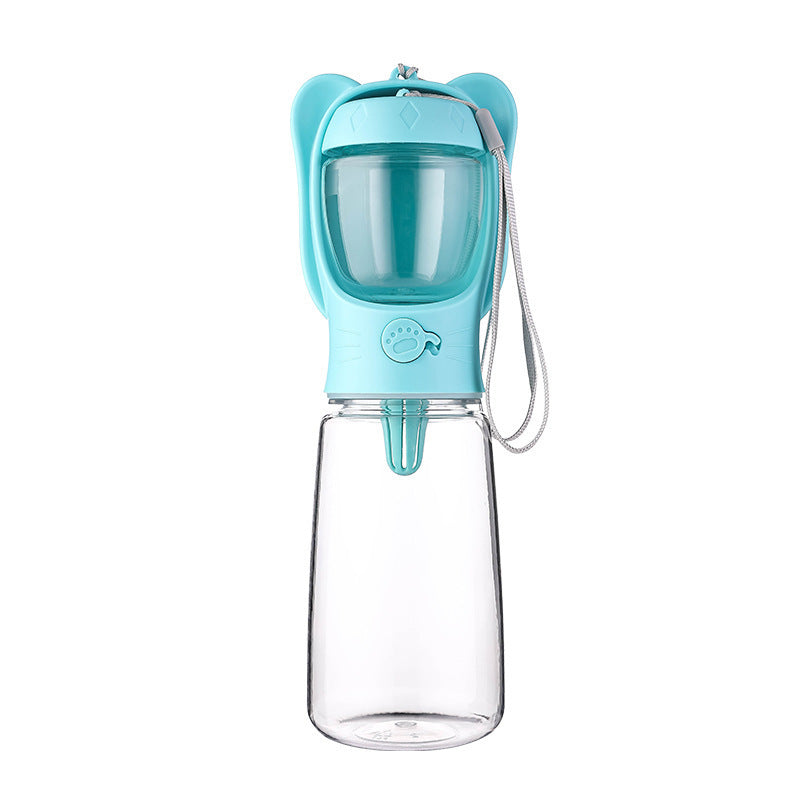 KFX-8445117 Leak-Proof 2-in-1 Dog Water Bottle with Food Container for Travel, Hiking and Outdoor Activities