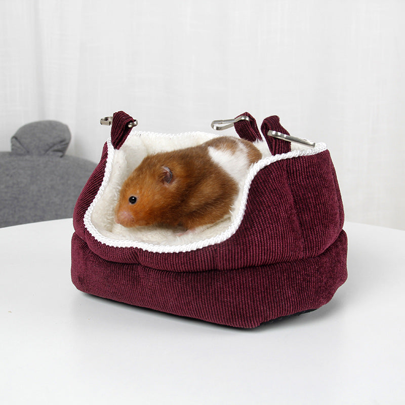 KFX-8447677 Cozy Removable Velvet Mini Sofa Nest Cushion for Small Pets - Brown/Red
