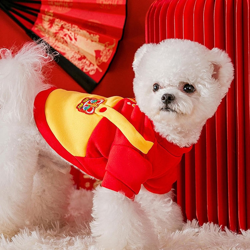 KFX-8448189 Cozy Dog Hoodie for Autumn and Winter, Knitted Cotton Sweater for Warmth and Comfort