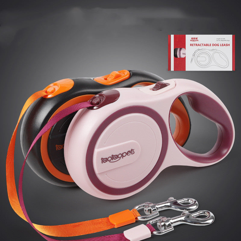 KFX-8449213 Automatic Retractable Pet Traction Rope - Durable ABS, Rubber, and Polyester, 3m & 5m Lengths