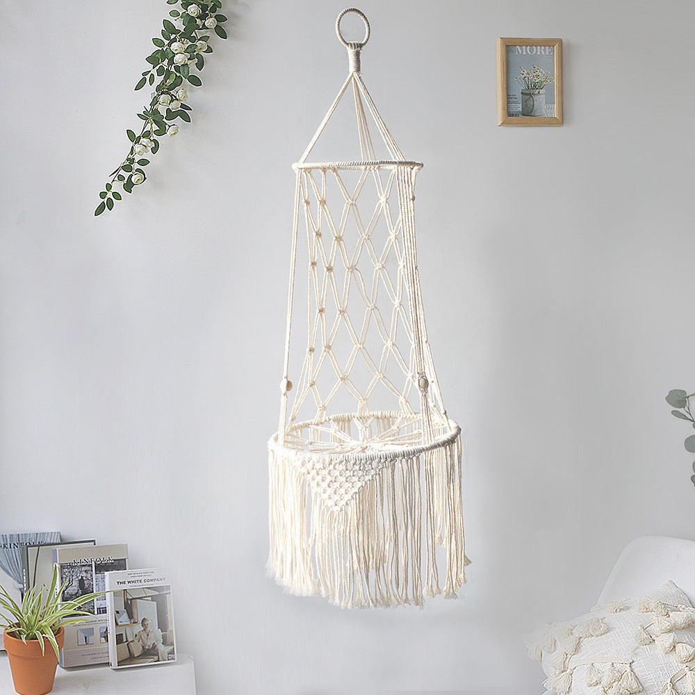 KFX-8450877 Macrame Cat Hammock Bed - Stylish Wall Hanging Pet Swing for Cats