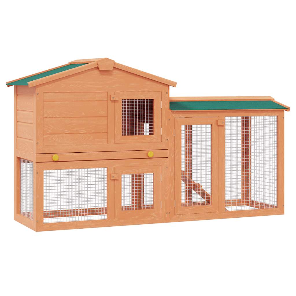KFX-8451005 Spacious Two-Level Rabbit Hutch with Ramp and Removable Tray