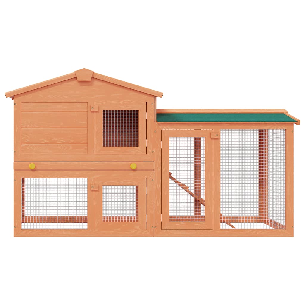 KFX-8451005 Spacious Two-Level Rabbit Hutch with Ramp and Removable Tray