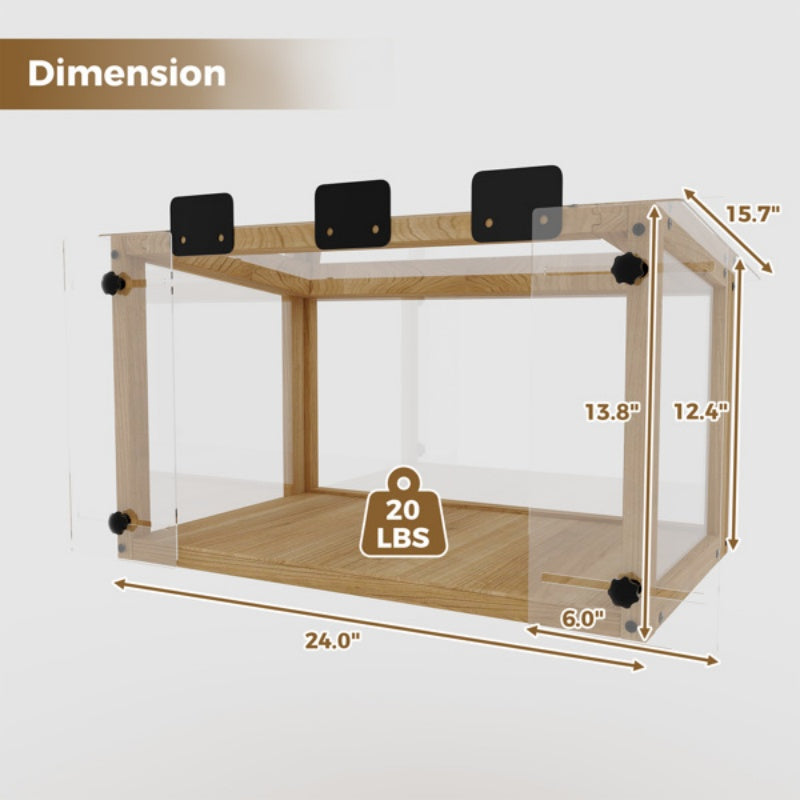 KFX-8453053 Waterproof Cat Window Perch - Secure Outdoor Catio for Indoor Cats, Fits Single-Hung Windows 24-35 In, Durable Wooden Design