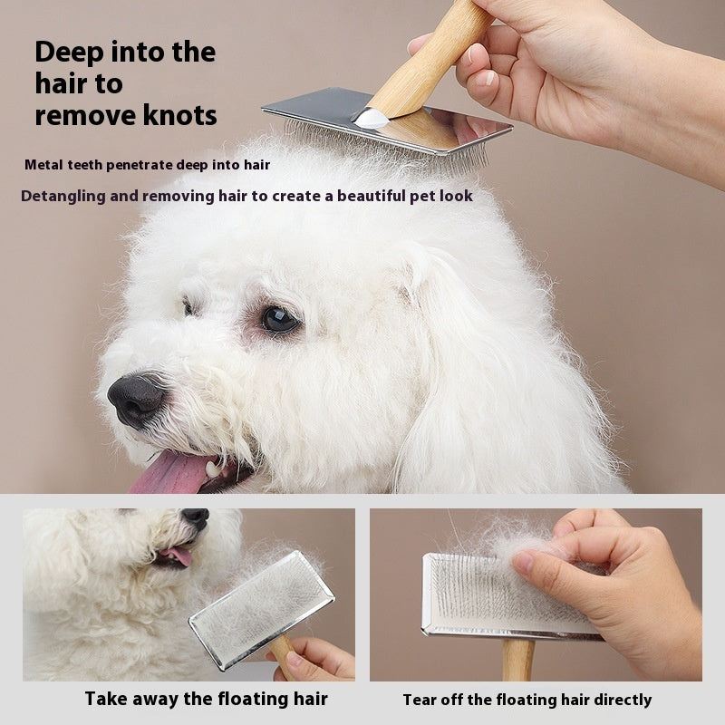 KFX-8453181 Wooden and Bamboo Cat Combing Device for Effective Hair Removal
