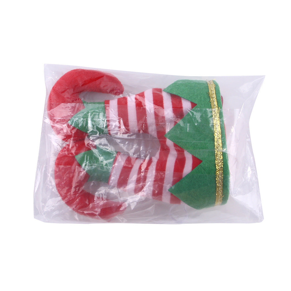 KFX-8453565 Funny Striped Clown Hat for Dogs - Comfortable Flannel Christmas Ornament