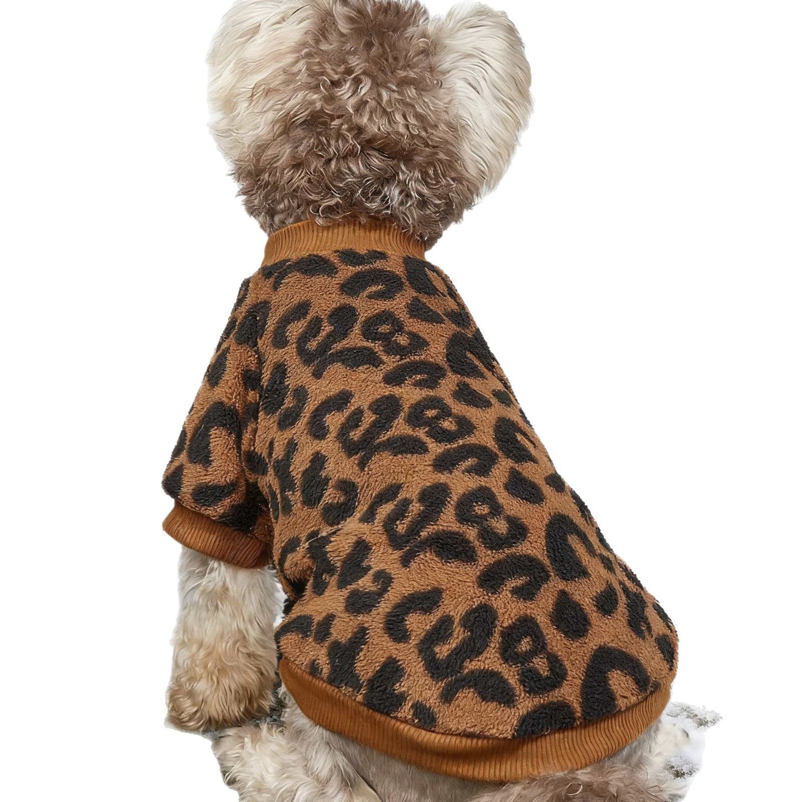 KFX-8454973 Leopard Print Dog Sweater for Warmth and Style - Available in Multiple Sizes