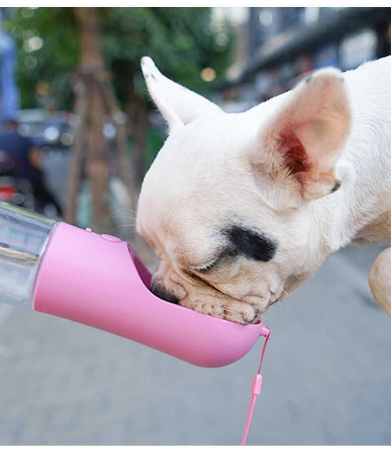 KFX-8455229 Portable Leak-Proof Pet Water Bottle with Food Dispenser for Traveling and Walking