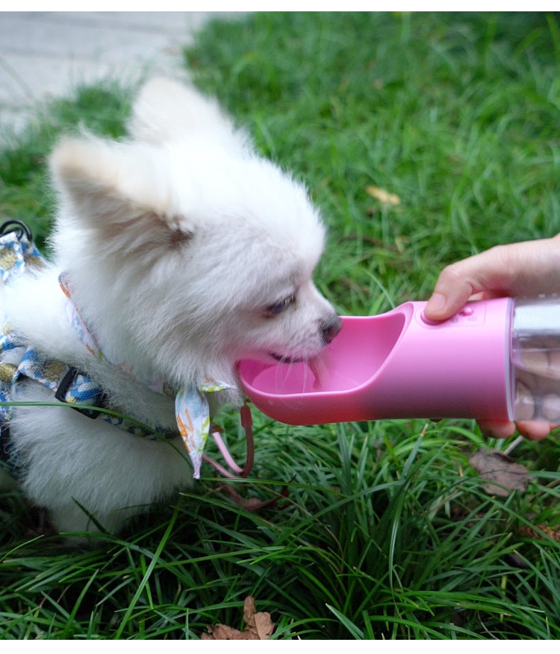 KFX-8455229 Portable Leak-Proof Pet Water Bottle with Food Dispenser for Traveling and Walking
