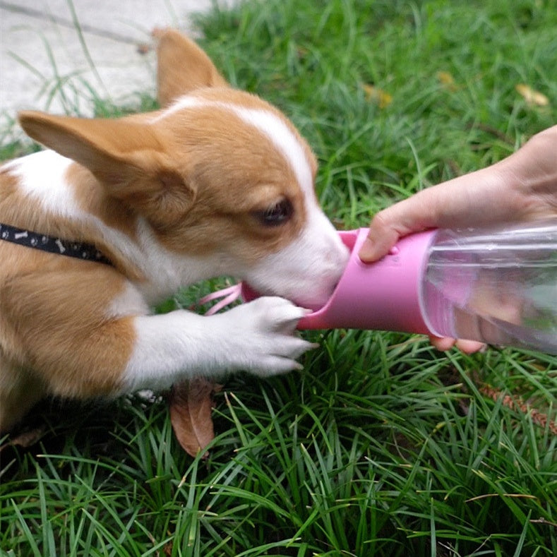 KFX-8455229 Portable Leak-Proof Pet Water Bottle with Food Dispenser for Traveling and Walking