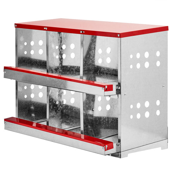 KFX-8455357 6 Compartment Chicken Nesting Box with Sloping Roof, Durable Iron Structure, Easy Assembly, 33 x 16.92 x 23.81 Inches
