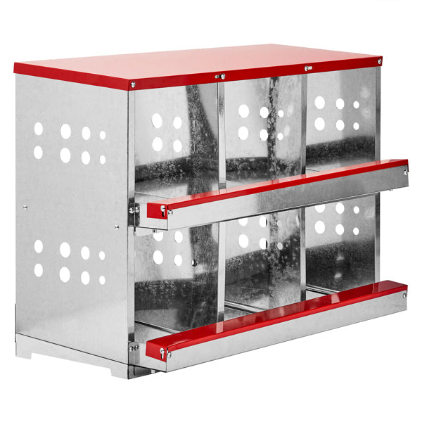 KFX-8455357 6 Compartment Chicken Nesting Box with Sloping Roof, Durable Iron Structure, Easy Assembly, 33 x 16.92 x 23.81 Inches