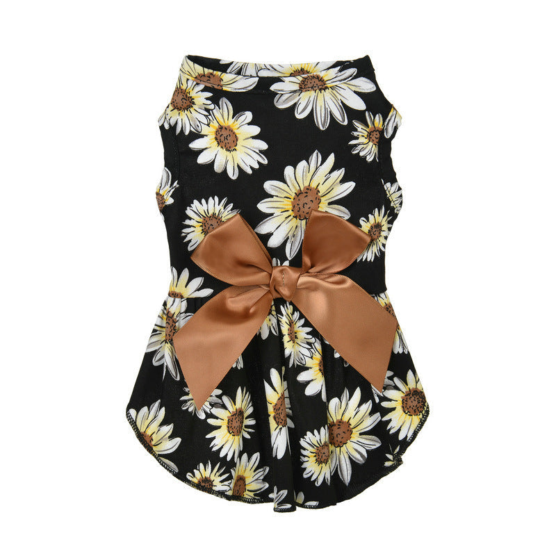 KFX-8456765 Charming Princess Summer Dress for Pets in Various Floral and Polka Dot Designs