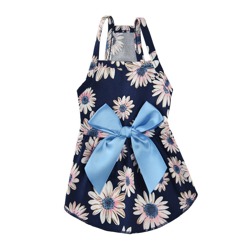 KFX-8456765 Charming Princess Summer Dress for Pets in Various Floral and Polka Dot Designs