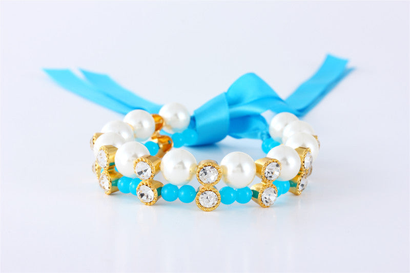 KFX-8457149 Colorful Bowknot Pearl Pet Collar for Cats and Dogs in Various Sizes